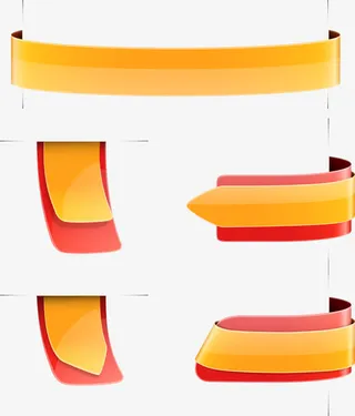 橙色横标矢量图免抠