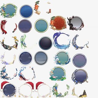 头像框 边框 花草免抠