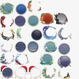 头像框 边框 花草免抠