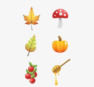 秋天元素矢量图免抠