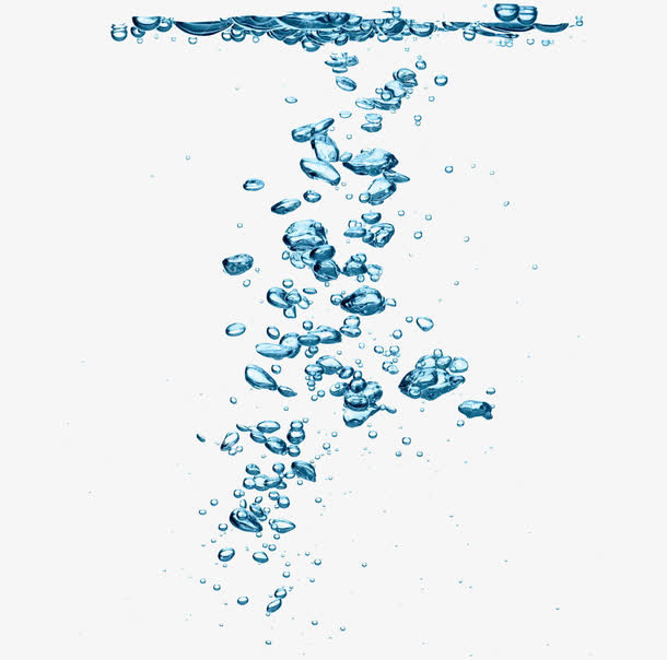 蓝色浮游出水面的氧气气泡免抠
