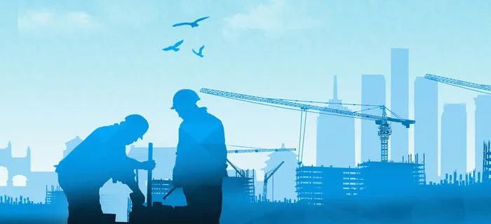 安全几何渐变蓝色海报背景高清