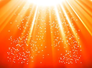 红色背景黄色光效太阳免抠