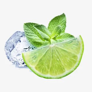 柠檬冰块薄荷叶柠檬切片免抠