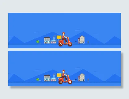 蓝色快递素材海报高清