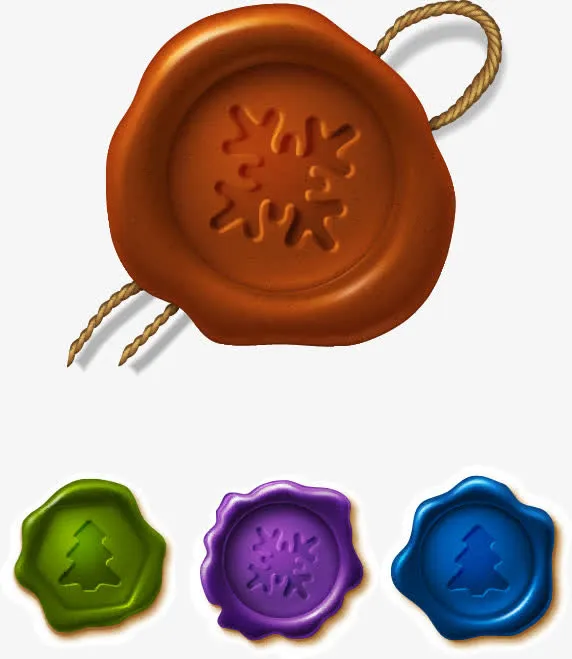 圣诞火漆印免抠