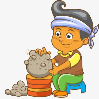 做手工的男孩免抠