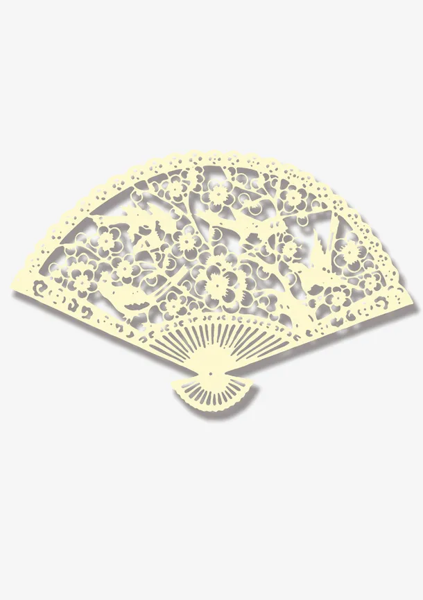 剪纸扇子免抠