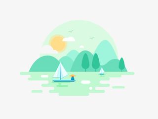 扁平化江南美景免抠