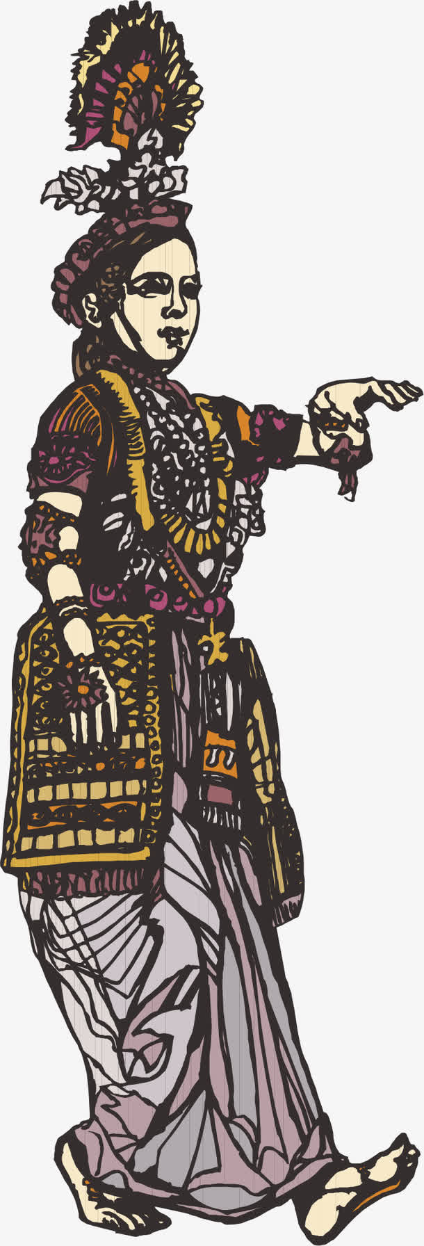 招手的美女免抠
