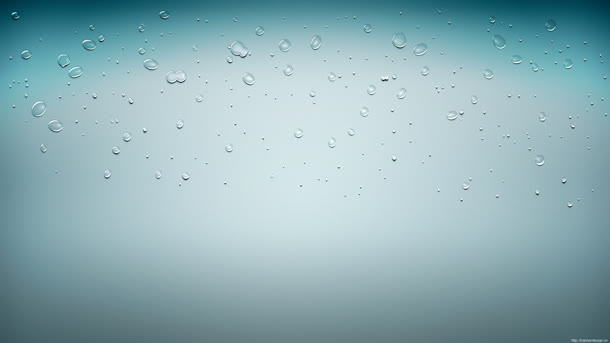 青色渐变透明水珠免抠