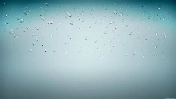 青色渐变透明水珠免抠