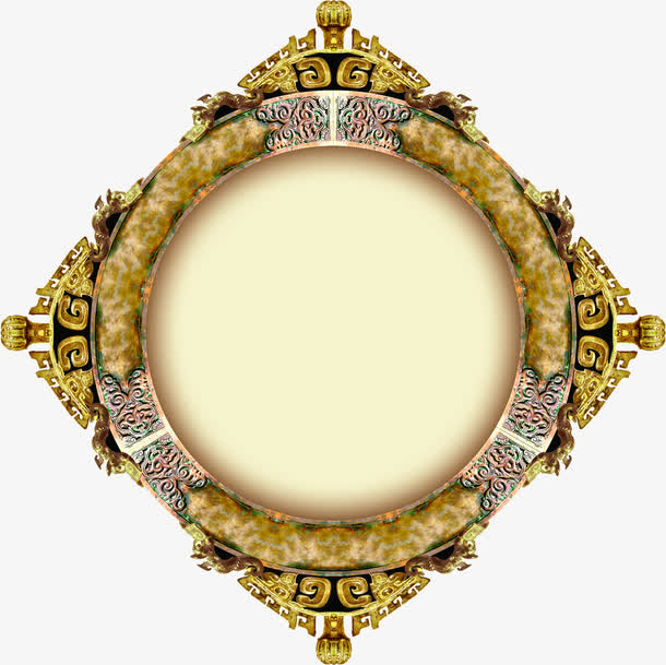 金色菱形发光物招聘海报免抠