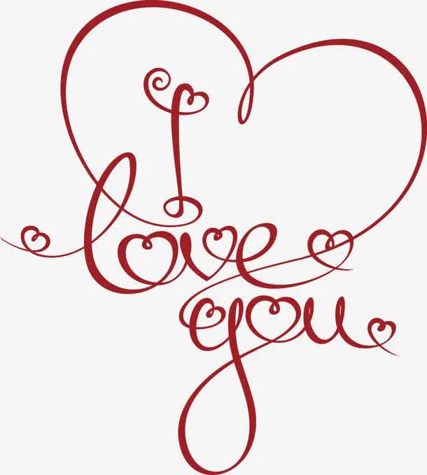 矢量优雅ILOVEYOU免抠