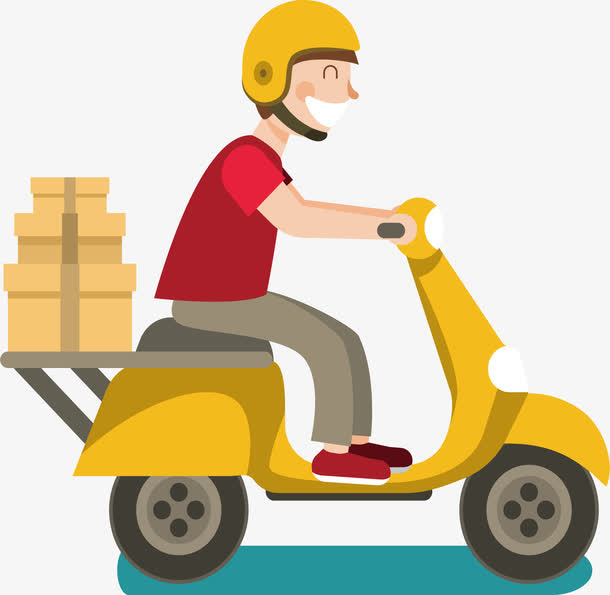 勤劳的快递员免抠