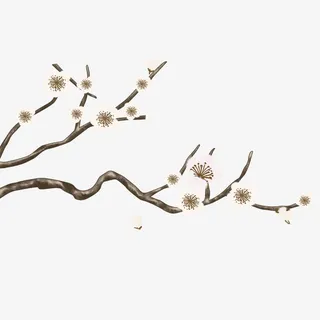 中国风水墨梅花免抠图免抠