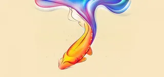 炫彩 浅色 纹理 鱼 线条 背景banner高清