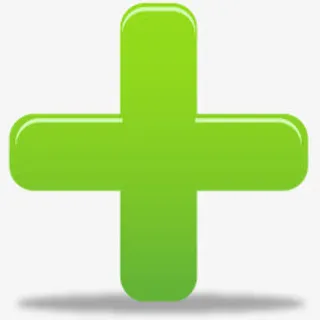 绿色加号箭头装饰免抠