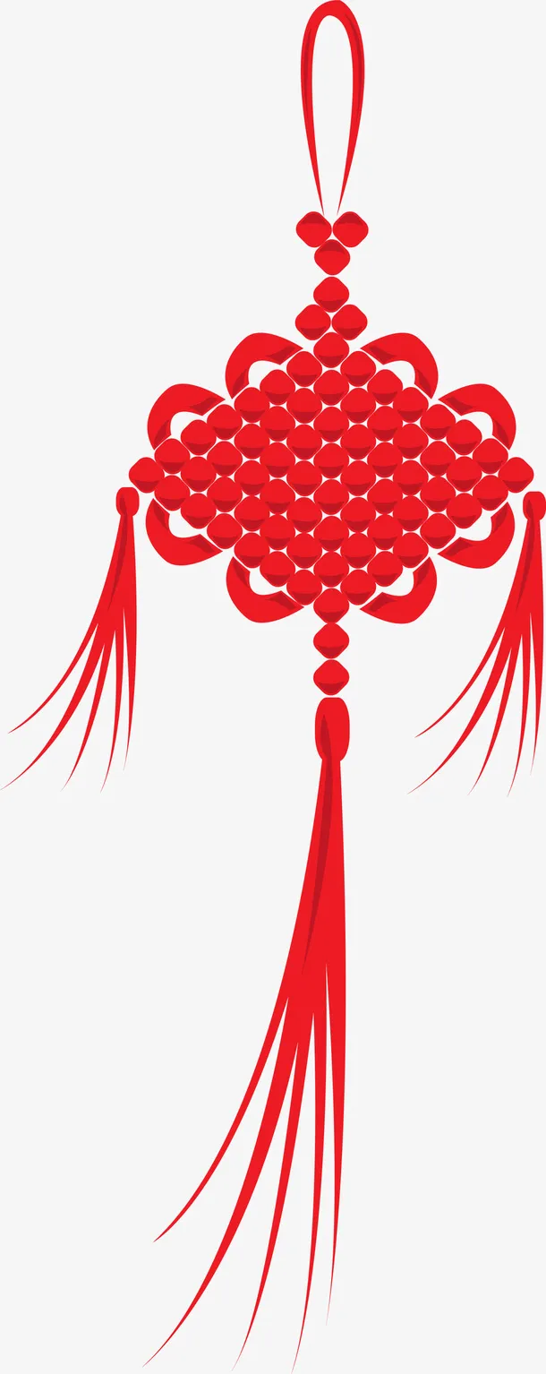 新年红色中国结挂饰免抠