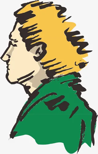 手绘男生侧面免抠