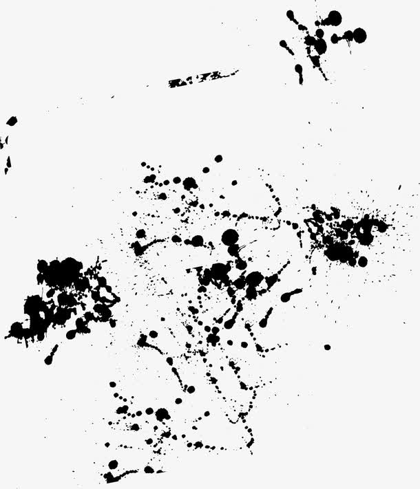 黑色斑斓墨水免抠