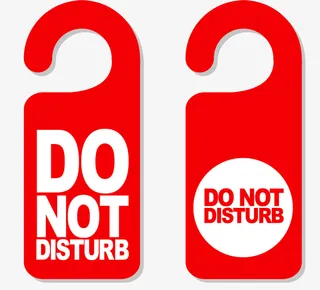 红色卡通矢量勿扰门牌免抠