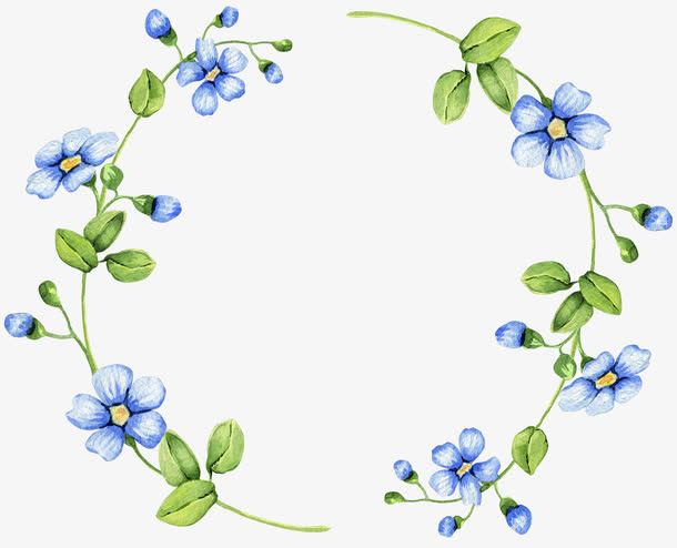 绿色藤蔓上的花朵免抠
