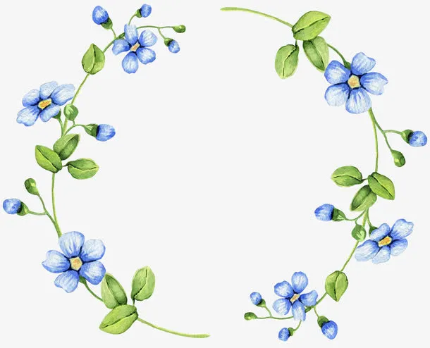 绿色藤蔓上的花朵免抠