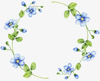 绿色藤蔓上的花朵免抠