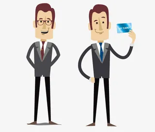 手绘卡通上班族免抠