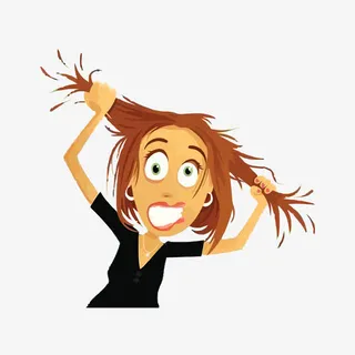 矢量卡通抓狂的女人免抠