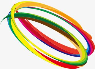 科技彩色圆环免抠