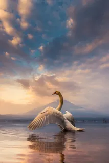 湖面上的天鹅海报背景