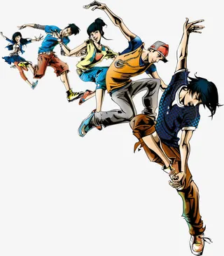 街舞少男少女免抠