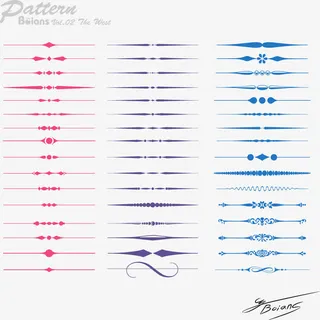 彩色线条边框花纹免抠