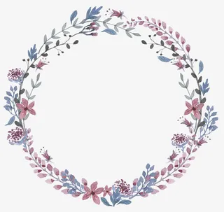 淡红色清新花圈边框纹理免抠