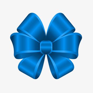 蓝色卡通蝴蝶结矢量图免抠