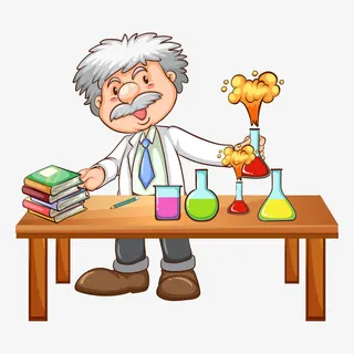 上化学课的老师矢量插画免抠