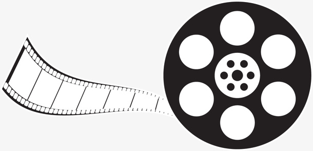 黑色扁平电影胶卷免抠