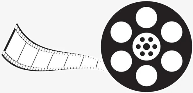 黑色扁平电影胶卷免抠