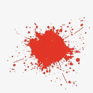 毛笔刷红色笔墨免抠