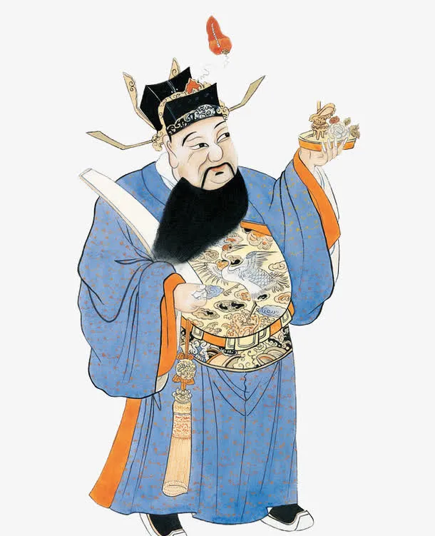 彩绘古代大丞人物图案免抠