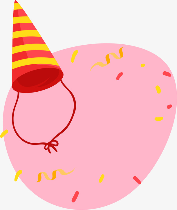 卡通扁平生日帽免抠png装饰免抠