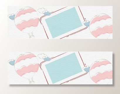 手绘卡通教育培训花卉banner高清卡通手绘背景