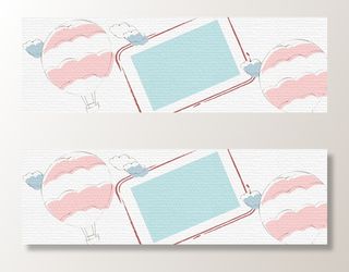 手绘卡通教育培训花卉banner高清卡通手绘背景