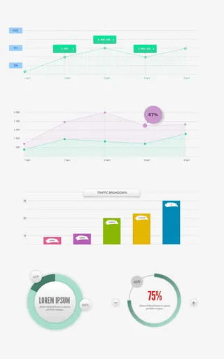 网页图表展示模板免抠