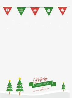 雪地圣诞树边框免抠