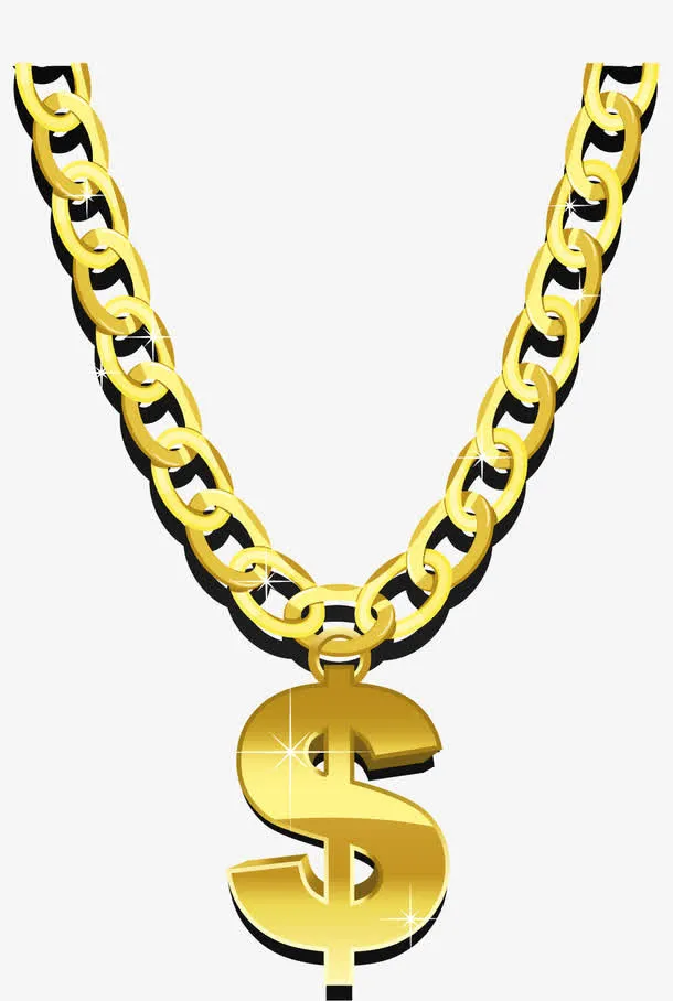 矢量手绘金钱项链免抠