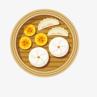 美食饺子手绘卡通素材免抠