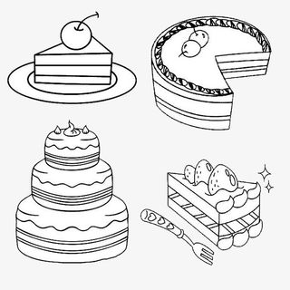 四个大蛋糕免抠